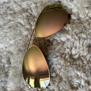 Rose Gold Aviator Sunglasses